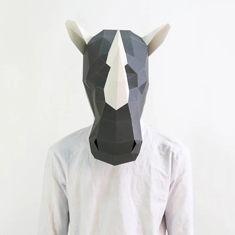 Rhinoceros Adult Head Mask Pap - Art Craft Cardboard 评论和价格
