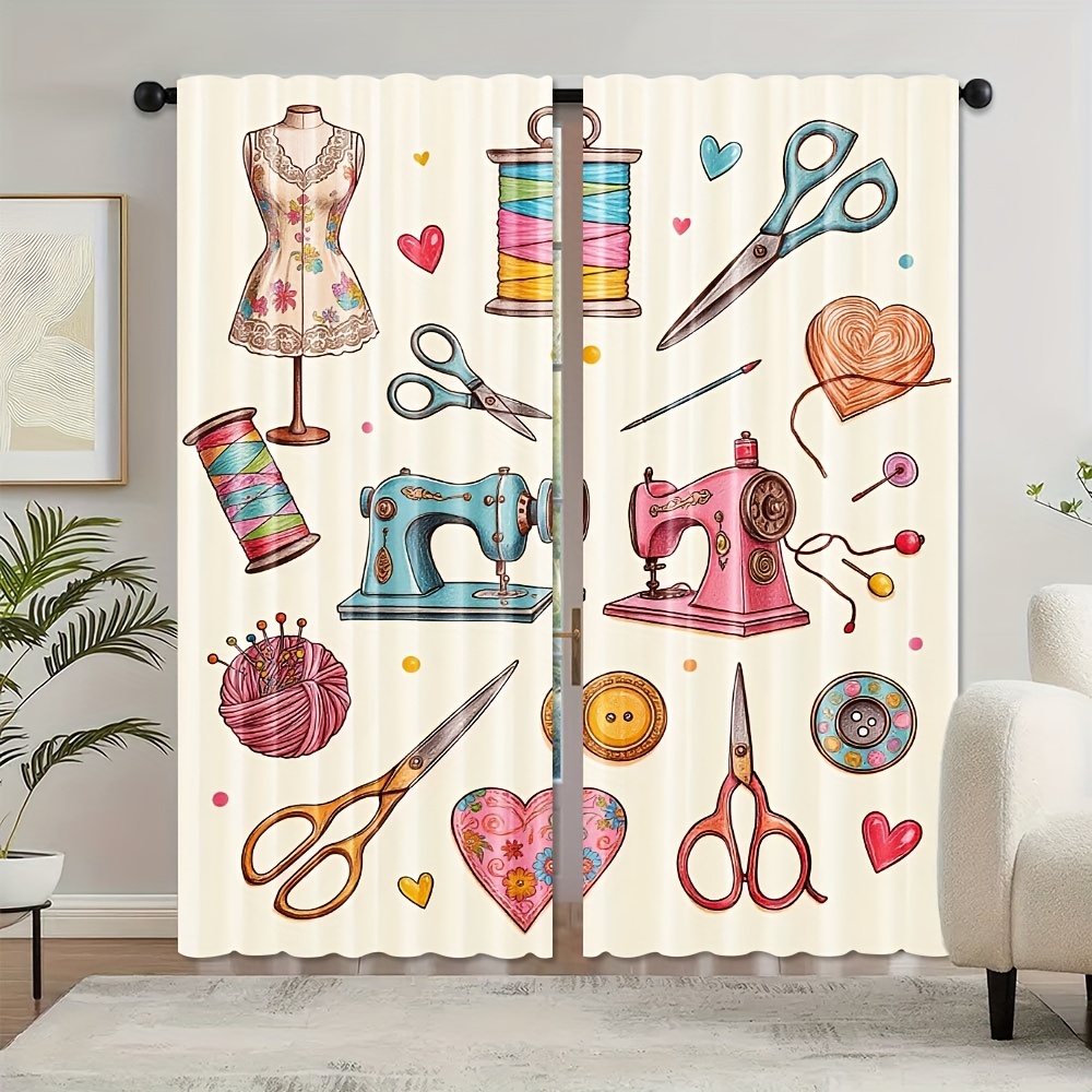 Sewing Craft Room Decor Curtai - Art And Craft For Nursery 评论和价格