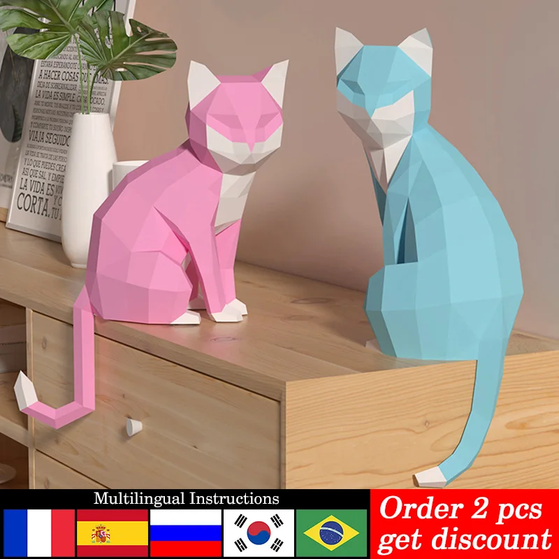 1 Pair Lovers Cat Animal Decor - Art Craft Cardboard 评论和价格
