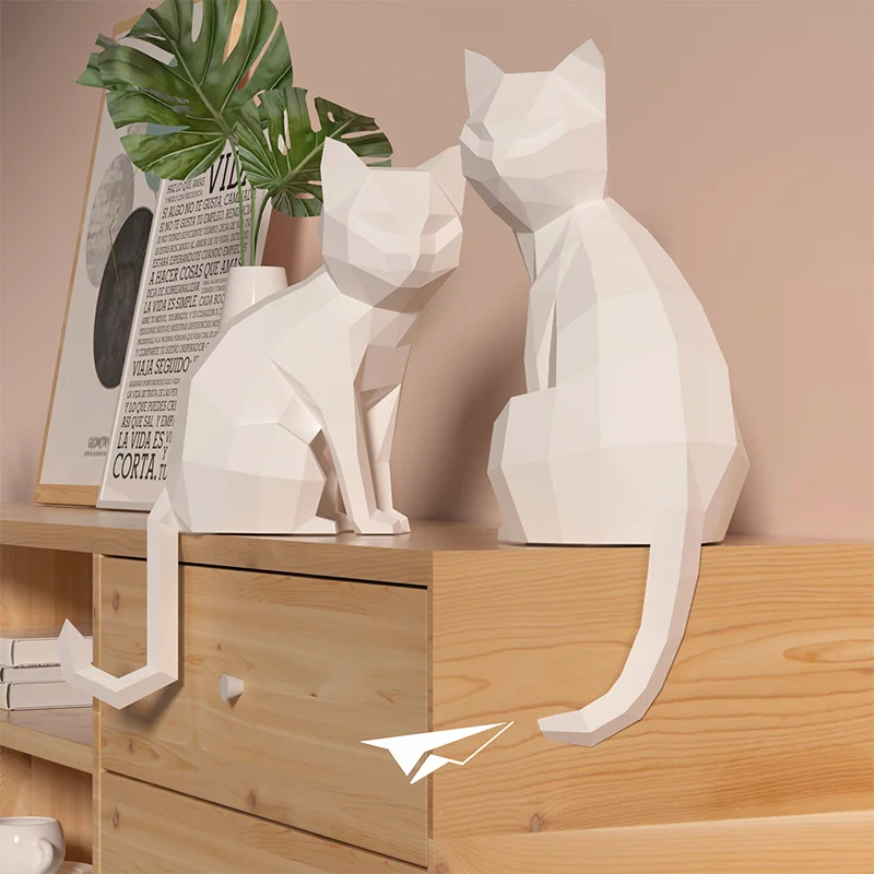 1 Pair Lovers Cat Animal Decor - Art Craft Cardboard 评论和价格